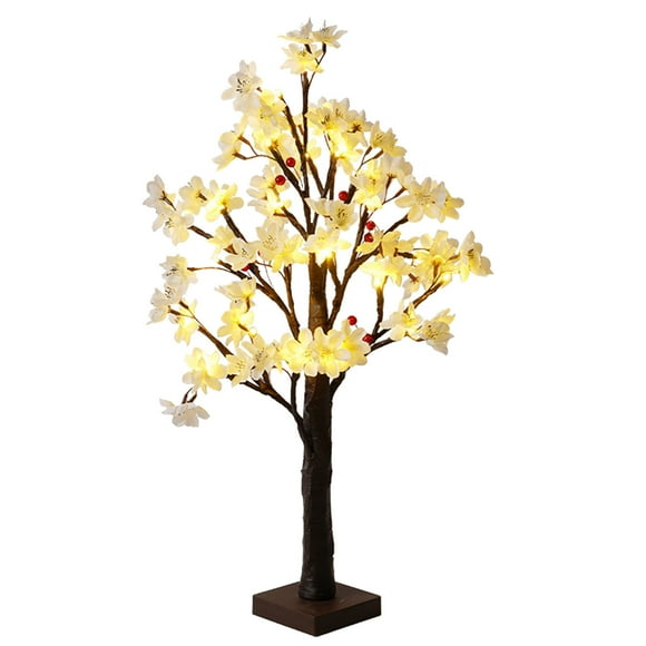 Outdoor Christmas Decorations Pear Flowers Red Fruit Tree Lights Led Christmas Party Home Decorations Indoor Thanksgiving Event Lighting Tree. Christmas Tree Decorations
