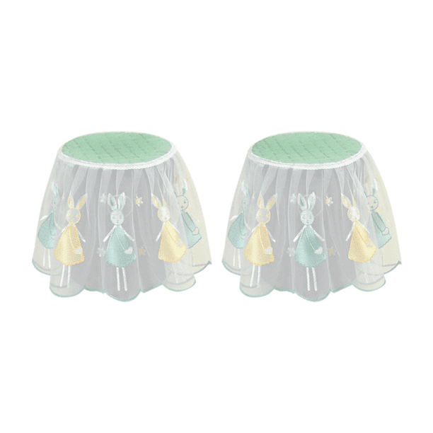 2 Fundas Antipolvo para Freidora de Aire A Prueba de Aceite con Dibujos de Tela de Encaje, 25 X 25 X 25 cm, Color Verde Conejo