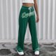 thumbnail image 4 of Pantalones largos informales con bordado de letras de cintura alta para mujer Pompotops  ulkah942819, 4 of 7