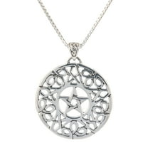 Jewelry Trends Celtic Star Pentacle Pentagram Sterling Silver Pendant Necklace 18"