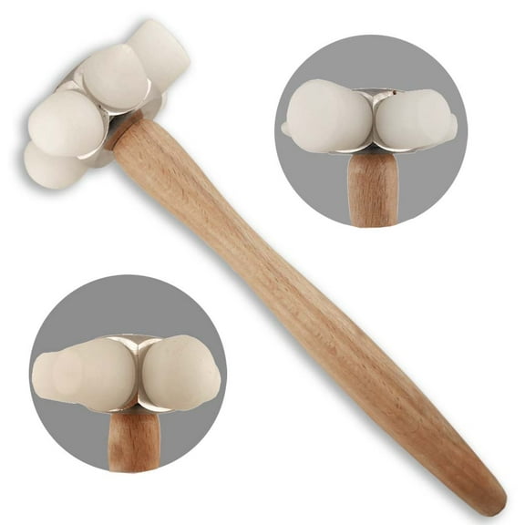 BENCH WIZARD 6-In-1 9" (22.9 cm) Multi-Head Hammer | Diverse Nylon Heads | Ergonomic Wooden Handle | Gentle & Versatile for Crafting & Jewelry Making