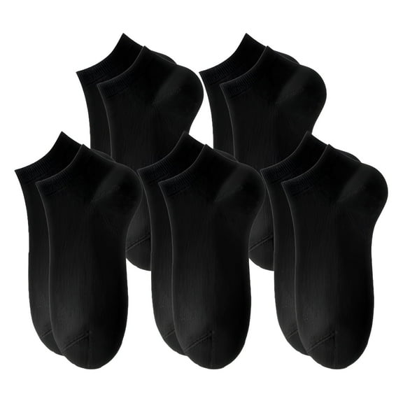 TELOLY 5Pairs Mens Ankle Socks9-13Mens Ankle Socks Size 9-11 Men's Socks ,Black