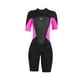 thumbnail image 4 of Traje de neopreno para adultos, traje de buceo, pantalones cortos de manga corta para deportes acuáticos. Mujer Rosa XL, 4 of 9