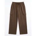 thumbnail image 6 of Cueply Women's Plus Size Wide Leg Cargo Sweatpants High Waisted Drawstring Lounge Pants with Pockets, 6 of 6