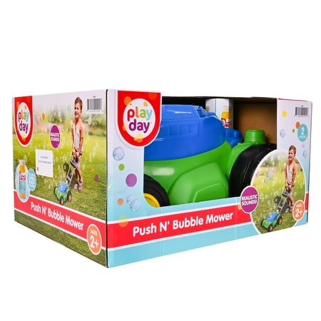 PLAY DAY BUBBLE MOWER, INCLUDES 4 FL OZ SOLUTION FOR CHILDREN AGES 3 AND UP