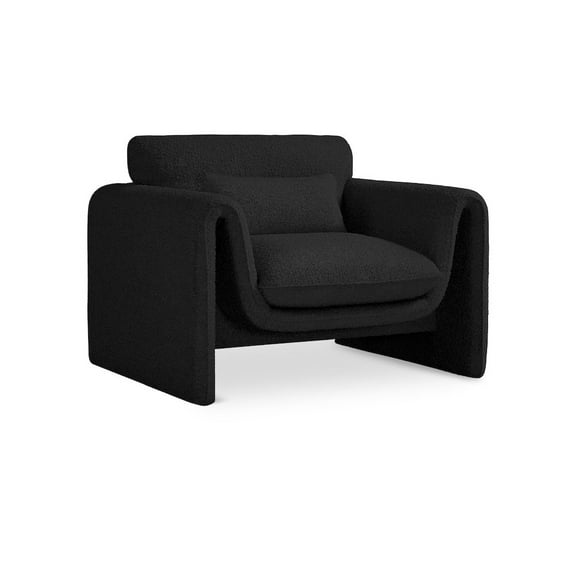 Meridian Furniture Stylus Black Boucle Fabric Chair