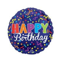 18" Happy Birthday Party Confetti Foil Mylar Balloon