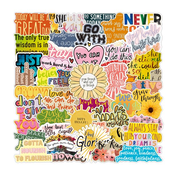 Yuarrent 50 Uds. Pegatinas de grafiti con frases inspiradoras en inglés, impermeables, para maleta, portátil, Scooter, refrigerador, pegatinas para Decoración del hogar Clásicos inspiradores Yuarrent HA003803-02