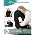 thumbnail image 4 of Inflatable Travel Pillow, Airplane Neck Pillow Comfortably Supports Head and Chin for Airplanes, Trains, Cars and Office Napping with 3D Eye Mask, Earplugs and Portable Drawstring Bag (Black), 4 of 9