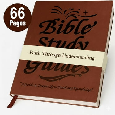 66-Page Bible Study Guide & Devotional Journal - PU Leather Cover, Scripture Summaries, Daily Reflections | Beginner-Friendly Spiritual Growth Notebook | Christian Easter Gift Idea (Brown)