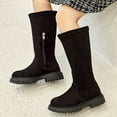 thumbnail image 2 of Ccpelsie Girls Knee High Boots Fashion Comfortable Round Toe Low Heel Riding Boots Winter Tall Boots Little Kid/Big Kid(Black,13.5), 2 of 9