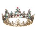 thumbnail image 1 of Corona de reina barroca enjoyada - Coronas y tiaras de boda con diamantes de imitación para mujer, accesorios para el cabello de fiesta de disfraces con piedras preciosas, 1 of 4