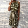 thumbnail image 1 of SMihono Robe d'Été pour Femmes Grande Taille Mode à Pois Sans Manches Épaules Dénudées Décontractée Ample, 1 of 4