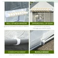 thumbnail image 4 of Outsunny 9.8' x 6.6' x 7.2' Outdoor Walk-In Tunnel Greenhouse, Garden Warm Hot House with Roll Up Windows, Zippered Door, White/Dark gray, 4 of 9