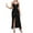 DT-Black, variant on Women's Split Thigh Midi Dress-Sleeveless-Fit & Flare-Polyester-for Date Night/Cocktail Event- Split