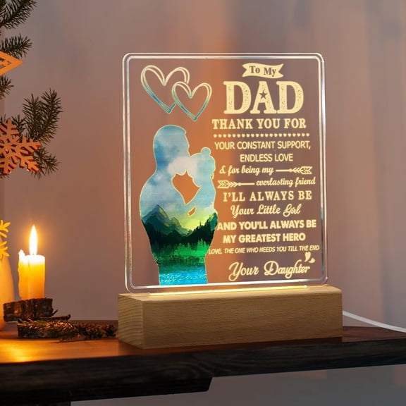 Gift for Dad from Daughter/Girl, Dad Gifts with LED Light for Fathers Day/Birthday - Fathers Day Presents for Dad/Daddy