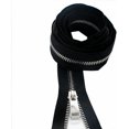 thumbnail image 2 of #5 Cremalleras de metal cortadas a medida Granel 2 yardas Cinta negra con 10 piezas Deslizadores Dientes de plata Cremallera hecha a mano para coser Bolsa de artesanía Mochila, carteras, monedero, 2 of 5