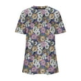 thumbnail image 5 of Puntoco Liquidación de blusas cortas para mujer Blusa informal de manga corta con cuello redondo a la moda para primavera/verano para mujer, 5 of 5
