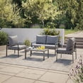 thumbnail image 1 of CorLiving Eden Deluxe 4-Piece Aluminum Outdoor Patio Conversation Set with Chairs, Loveseat, and Table, 1 of 9