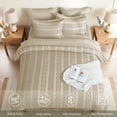thumbnail image 6 of DHOLE Twin Size 5-Piece Bed in a Bag Comforter Set – Boho Tufted Shabby Chic Bedding, Ultra Soft Microfiber All-Season Vintage Farmhouse Duvet Cover Set with Pillow Shams - Beige, 6 of 12