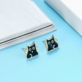 thumbnail image 3 of Black Cat Earrings for Women Gold Plated Sterling Silver Ginger Lyne Collection, 3 of 6