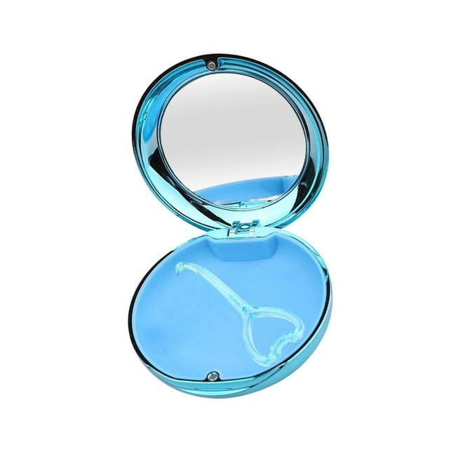 Étui de Rétention de Voyage avec Protection de Bouche de Miroir, Couvercle de Protection, Petit Lisseur Mince avec Trous de Ventilation Bleu
