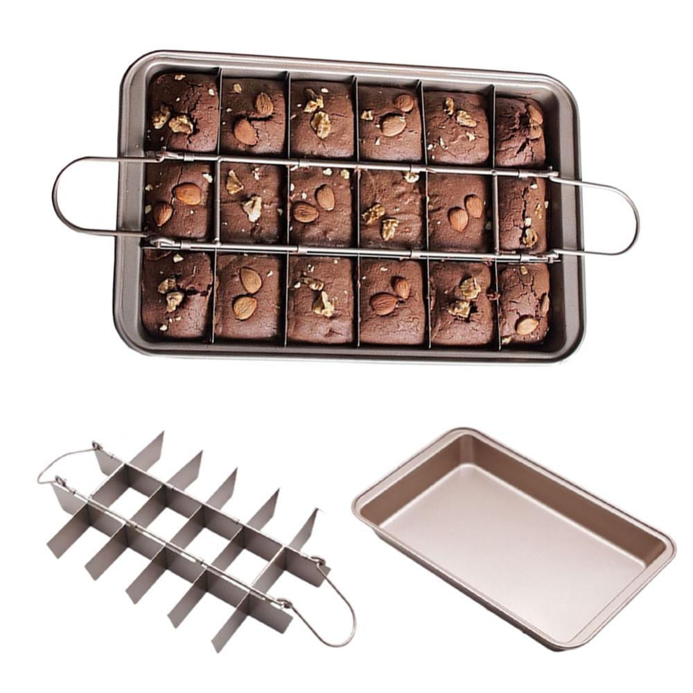 Brownie Pan, Non Stick Edge Brownie Pans with Grips Slice
