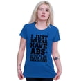 thumbnail image 3 of Want Abs Funny Working Out Cardio Gym Womens Slim Fit Graphic Tee Brisco Brands X, 3 of 5