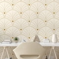 thumbnail image 2 of Ambesonne Art Deco Peel & Stick Wallpaper for Home, Eggshell Classic Scales, 13"x100", Eggshell and Sand Brown, 2 of 5