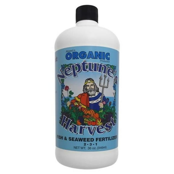 Neptunes Harvest 36 oz Blue Label Quart Fish Seaweed Blend Fertilizer - Pack of 12