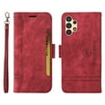 thumbnail image 6 of for Samsung Galaxy A13 5G Flip Case, Slide Card Pocket Premium PU Leather Folio Flip with Design Card Slots Wrist Strap Shockproof Kickstand Magnetic Protective Cover for Samsung A13 5G, Red, 6 of 11