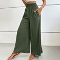 thumbnail image 5 of Laqbezok Women's High Waist Smocked Palazzo Pants, Wide Leg Casual Trousers, Loose Flowy Summer Beach Vacation Slacks, 5 of 7