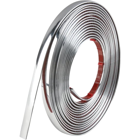 5m Silver Wall Molding Trim – Peel and Stick Edging Strip – PVC Metal-Like Finish Corner Angle Trim – Self Adhesive Decorative Moulding for Ceiling Walls Windows Tables and Car Decoration (6MM)