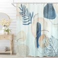 thumbnail image 1 of Blue Polyester Floral Shower Curtain  Modern Watercolor Pattern with 12 Hooks  72” x 72”, 1 of 10