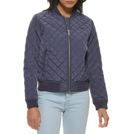Levi's Women's Diamond Quilted Bomber Jacket, Odyssey Grey, Small ...