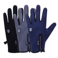 thumbnail image 4 of Guantes con cremallera para los dedos, guantes cálidos para montar a caballo para hombre, para otoño e invierno, guantes para mujer resistentes al viento y a las salpicaduras de agua con pantalla, 4 of 4