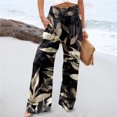 thumbnail image 2 of Women's Printed Elastic High Waist Wide Pants Casual Wide Leg Long Casual Belt Pocket Women's Casual Pants High Waist Self Tie Pants plus Size Casual Pants for Women 4x-5x Pants Rompers for Women, 2 of 5