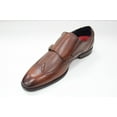 thumbnail image 4 of Men's Stacy Adams Karson Cognac Leather Wingtip Monk Strap Dress Shoes, 4 of 5