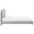 thumbnail image 3 of Modway Clara Performance Velvet Queen Platform Bed in Light Gray, 3 of 10