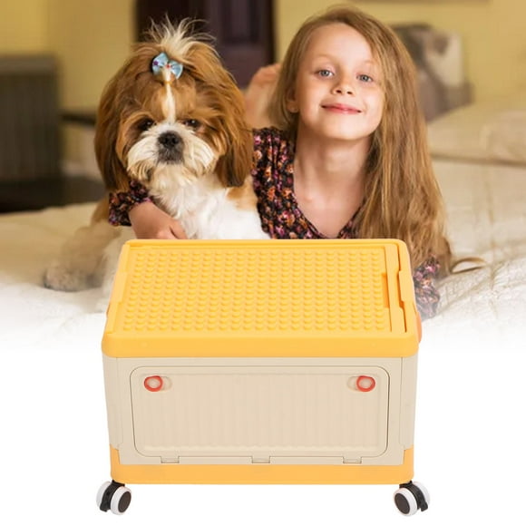 Toy Storage Box with Lid and Wheels Collapsible Kids Toy Organizers Large Toy Box Storage Chest for Nursery Playroom