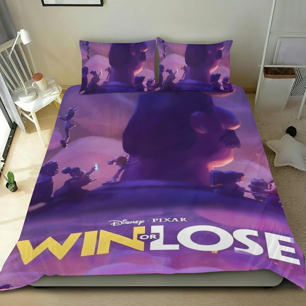 Ganar o Perder Conjunto de sábanas temático, trío de piezas, cómodo y amigable con la piel, diseño único, regalo de decoración para el hogar para familiares, amigos y fans,135cm *200cm