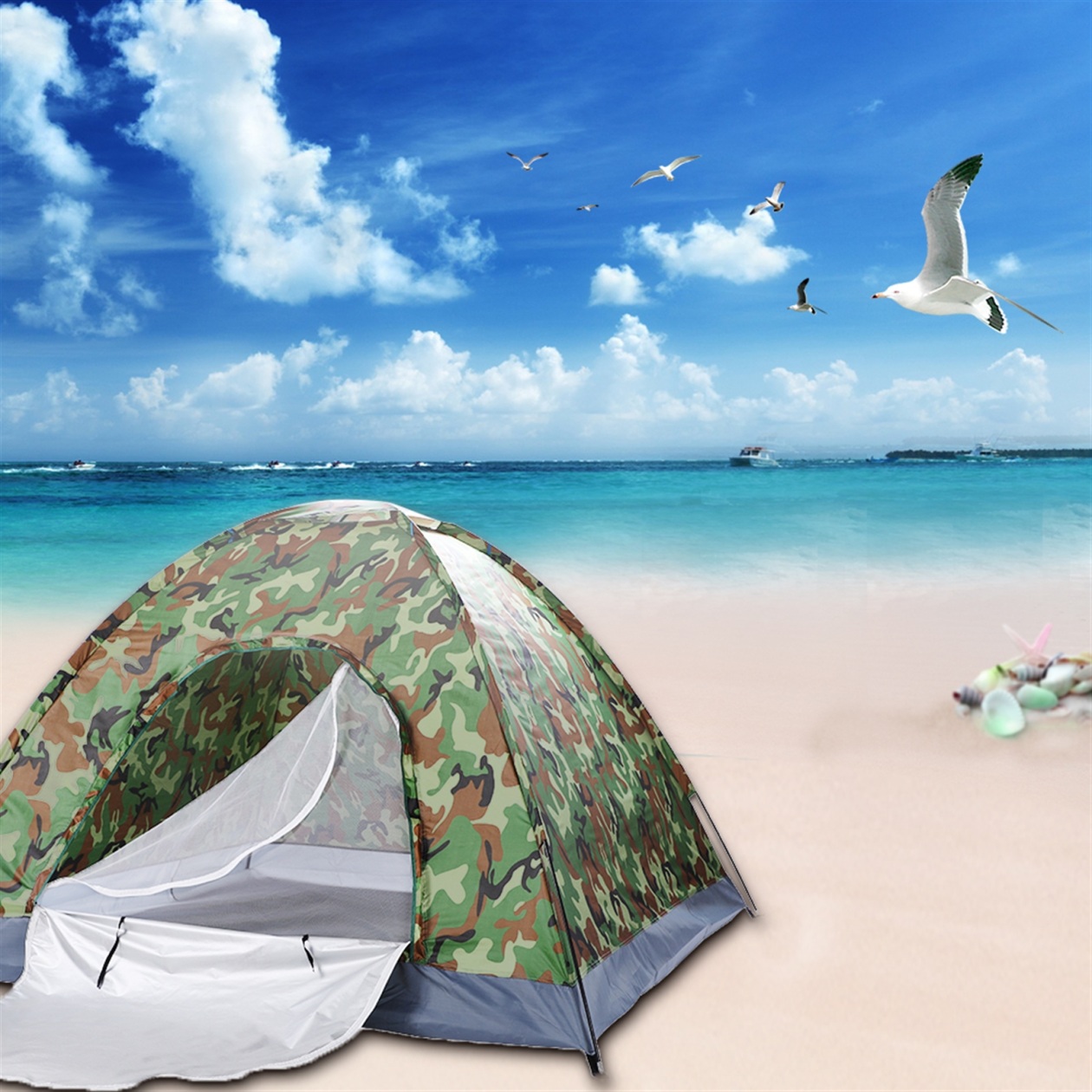 78"x78" Camping Dome Tent for 3-4 Person, Weather Resistant Family Tents with Mesh Vents, Easy Install Waterproof Outdoor Tent with Portable Bag for Backpacking, Camping Hiking
