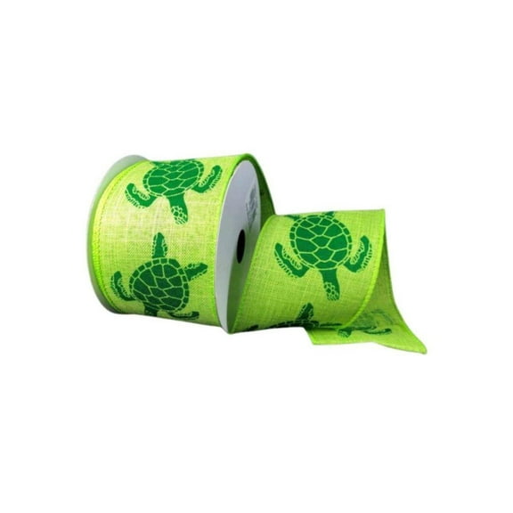 2.5" Sea Turtle Ribbon: Lime (10 Yards)