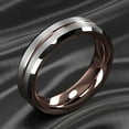thumbnail image 5 of Tungsten Rings for Men Wedding Bands for Him 6mm Silver Brushed Rose Gold, 5 of 7