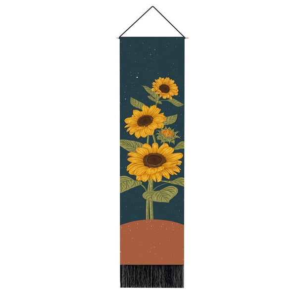 Tapiz de pared de girasol, arte de tapiz nórdico, decoración única, dormitorio Estilo a