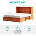 thumbnail image 2 of BALUS Murphy Bed Queen, Folding Bed with Charging Station and Mattress, Space-Saving Murphy Cabinet Chest Bed for Multipurpose Guest Room & Home Office, Cherry, 2 of 8