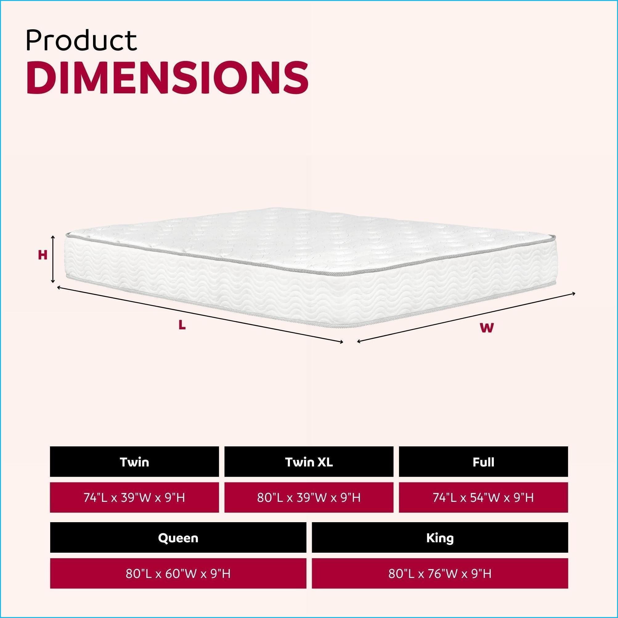 Mattresses 9 in. Medium Pocket Spring California King Mattress w/ Edge Support | White | Polyester