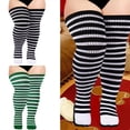thumbnail image 2 of JZROCKER Women Thigh High Socks Striped Knitted Over Knee Stocking Leg Warmer, 2 of 21