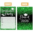 thumbnail image 7 of Green Glitter Graduation Invitation Card for Graduate, Green Glitter Graduation Party Invites, 30 Cards & 30 Envelopes, 4x6 Inches, Double-Sided, 7 of 7