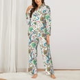 thumbnail image 2 of Lsque Fairy Flower Pattern Long Sleeve Pajama Set for Women - Soft 2-Piece Sleepwear and Loungewear Set with Pockets, Comfy Nightwear-XX-Large, 2 of 7